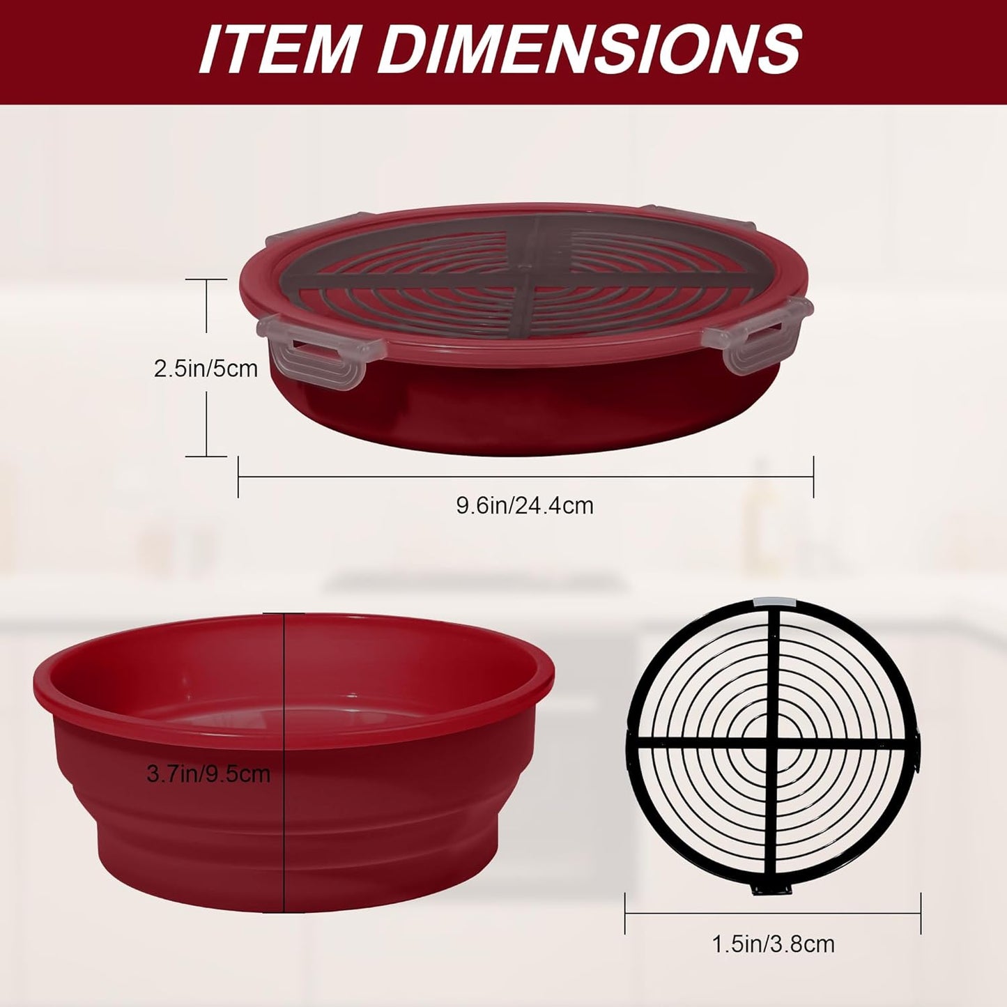 FJNATINH Collapsible Batter Bowl - Mess Free Better Breader Shaker Bowl with Lid Breading Shaker Container - Great for Fried Fish, Fried Chicken, Onion Rings, Wings & More,No Leak,Easy to Store