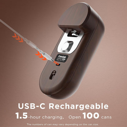 Canslab Turbo Rechargeable Can Opener - Professional Grade Blade, Auto-Stop, LED Battery Life Display, Wall-mountable, Side Cut Electric Can Opener for Smooth Edge, Hands-free Operation,USB-C Charging