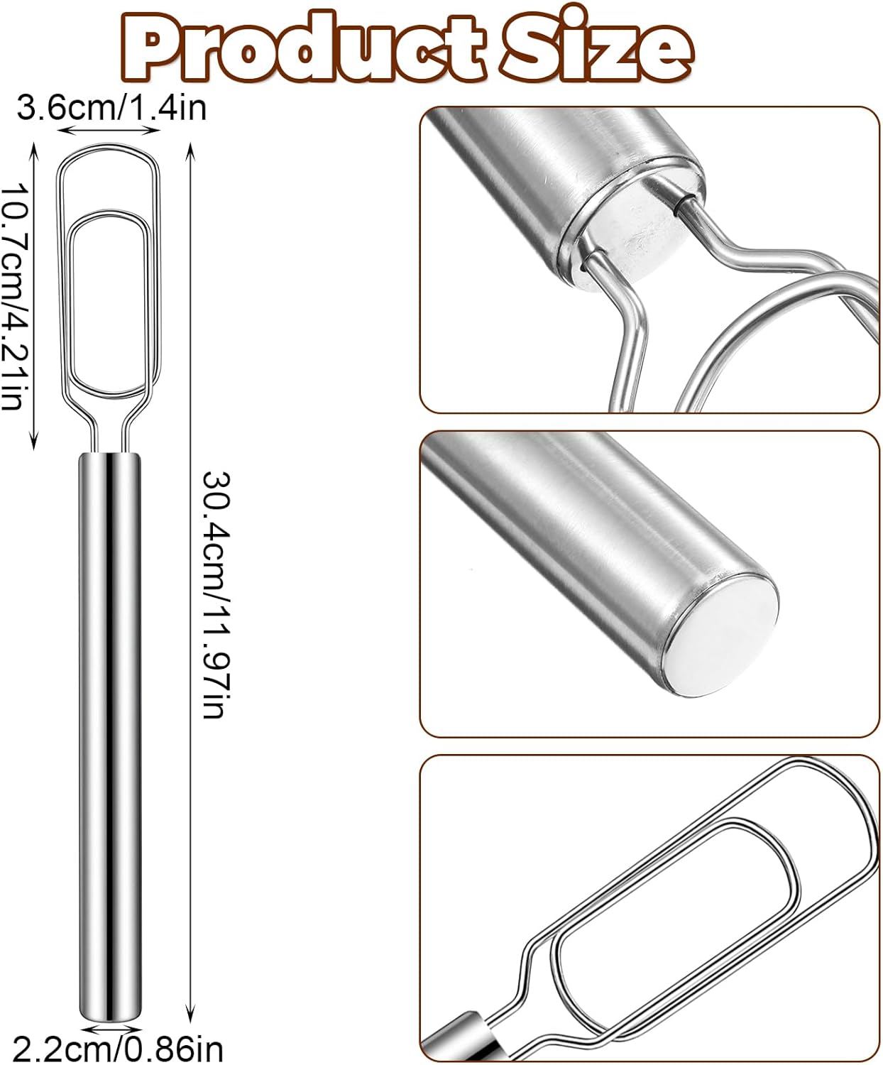 Sour Dough Whisk,Danish Dough Whisk Stainless Steel,Danish Doughs Whisks,for Sourdough, Pizza & Cake Batter, Reaches Bottom of Deep Bowls & Jars