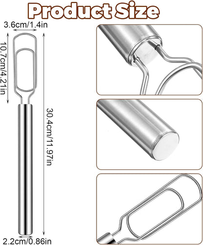 Sour Dough Whisk,Danish Dough Whisk Stainless Steel,Danish Doughs Whisks,for Sourdough, Pizza & Cake Batter, Reaches Bottom of Deep Bowls & Jars