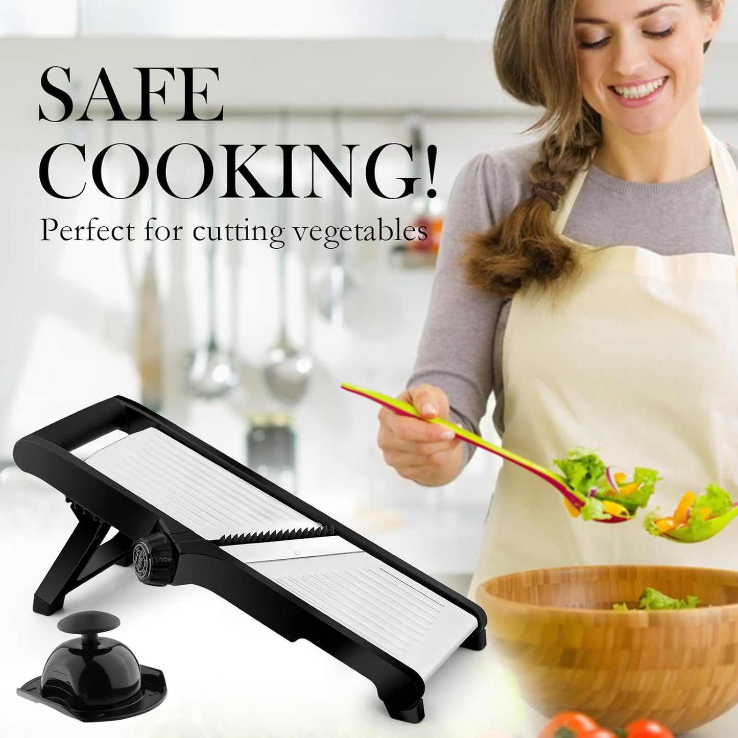 Mandoline Food Slicer, Adjustable Mandoline Slicer for Kitchen, Stainless Steel Mandolin Vegetable Chopper for Potato/Tomato/Onion, Vegetable Slicer Julienne Cutter with Cut-Resistant Gloves