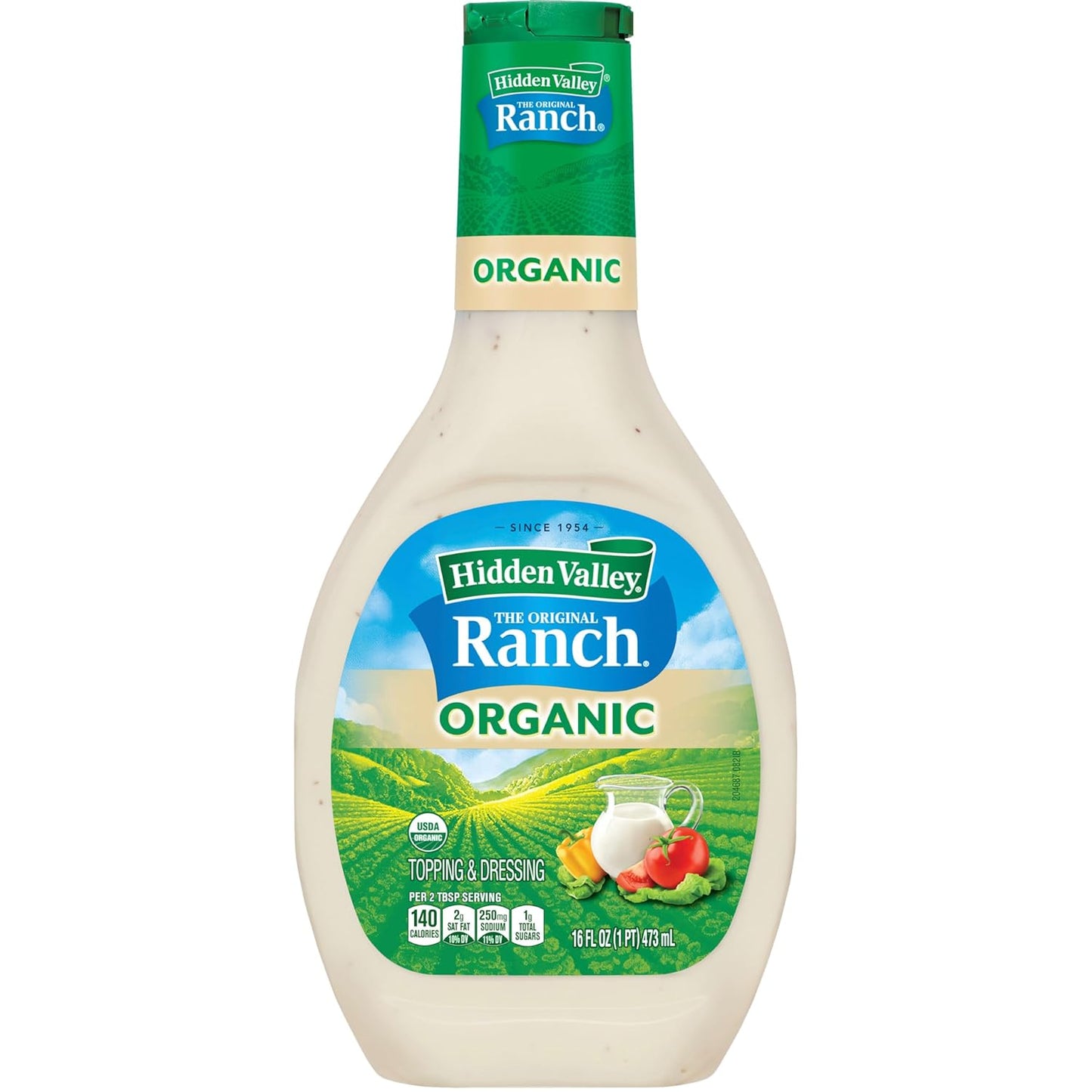 Hidden Valley Original Ranch Organic Salad Dressing & Topping, Gluten Free - 16 Ounce Bottle (Package May Vary)