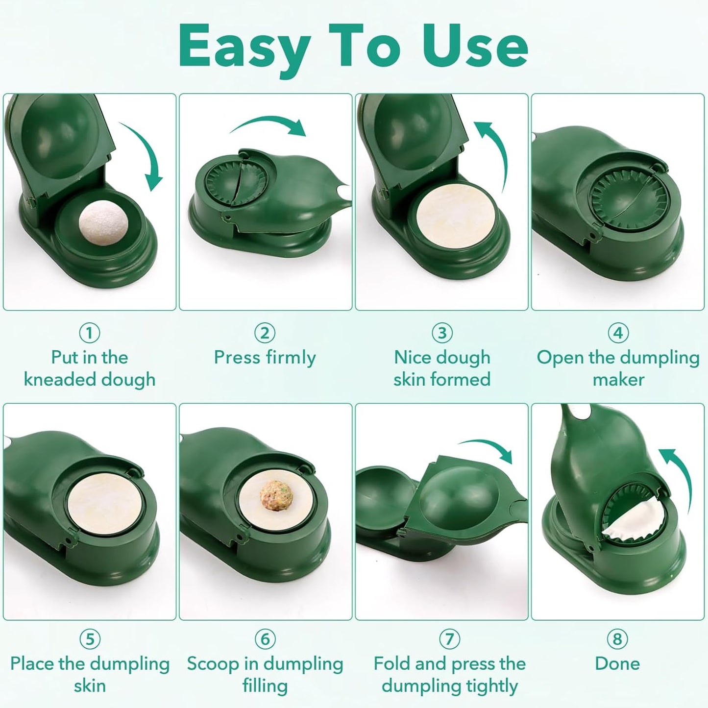 2PCS 2 In 1 Dumpling Maker, Empanada Maker Press with 2 Spoon Pierogi Maker Kitchen Press Ravioli Mold Manual Pastry Dumpling Wrapper Machine for Chinese Food, Perogies, Pierogi, Hand Pie