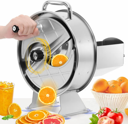 WICHEMI Electric Vegetable Slicer Commercial Fruit Slicing Machine Potato Slicer Electric Cabbage Shredder Machine 2 IN 1 Manual Electric Vegetable Cutter Stainless Steel Food Slicer