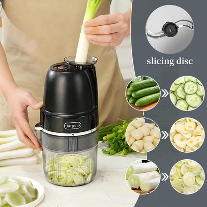 4 in 1 Electric Cheese Grater, Multifunctional Food Processing Machine, Labor-Saving Potato Shredder, Home Kitchen Vegetables Chopper, Suitable for Spice Veggies Fruits Nuts Biscuit, Black