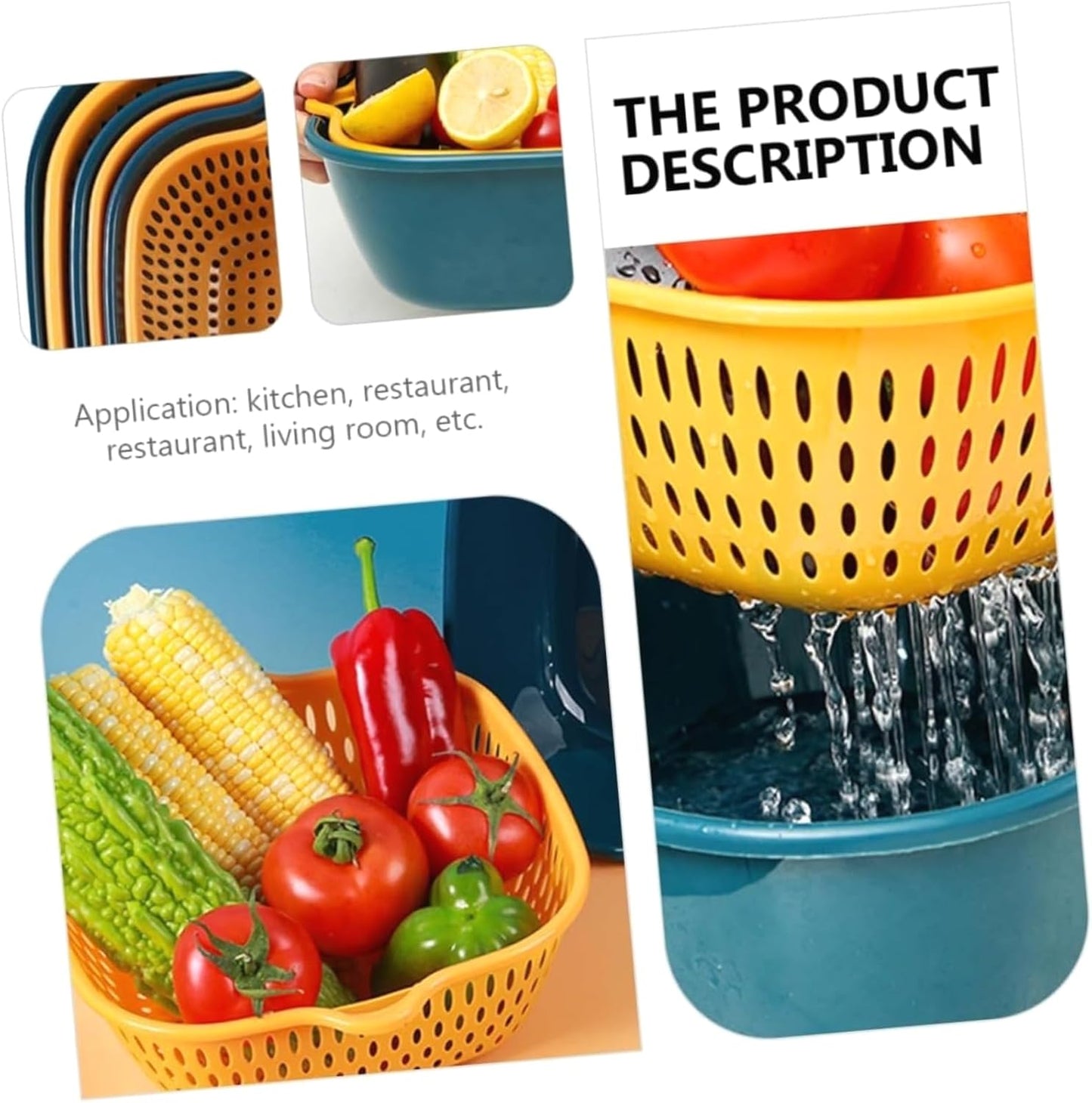 Premium PP Material Square Draining Basket: Lightweight, Durable, and Versatile for Home Use