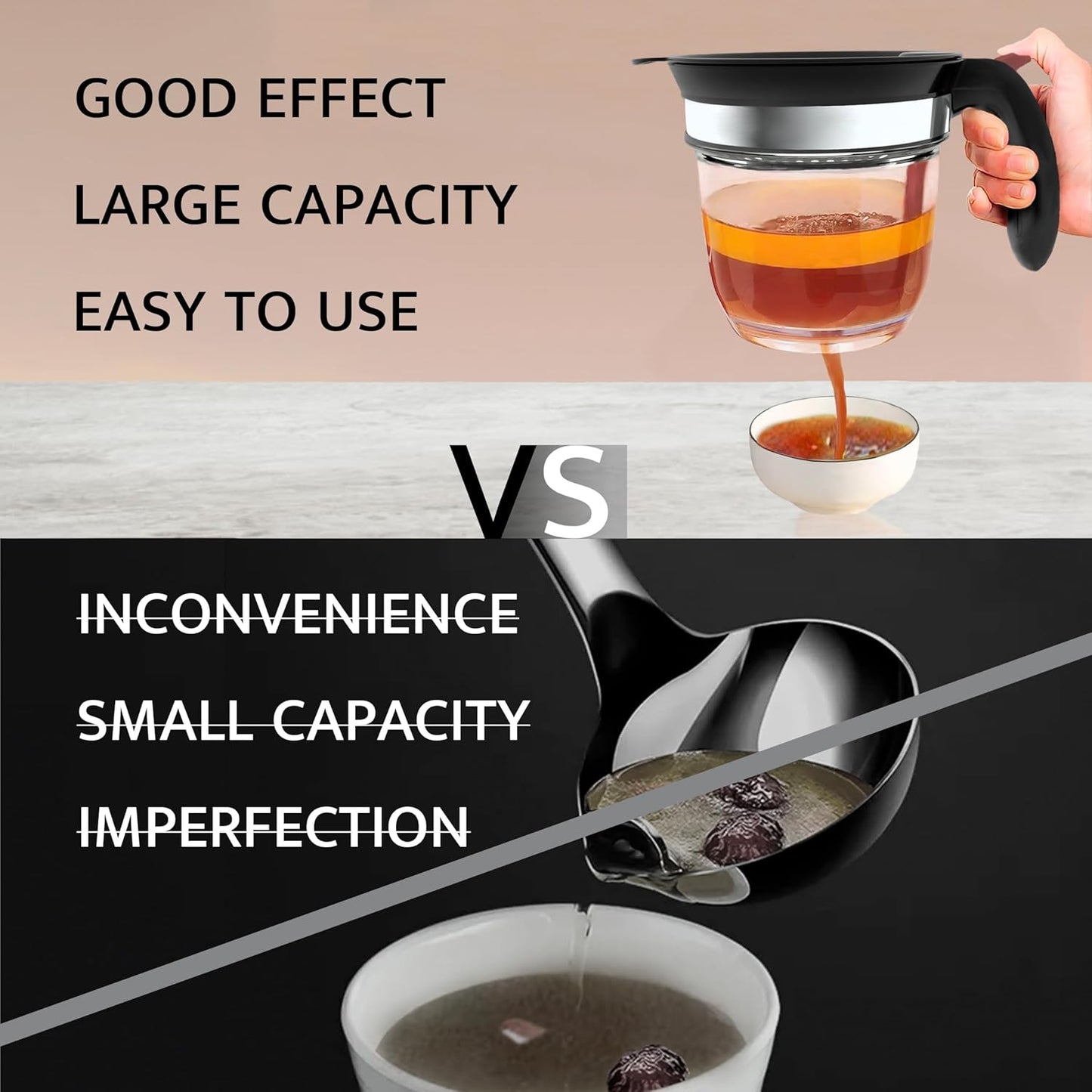 Fat Separator with Bottom Release, Gravy Separator with Oil Strainer for Cooking, Kitchen Gadgets-4 Cup Grease Separator with Sifter, Packaged with a 3-in-1 Multifunctional Peeler for potato (Red)