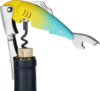 True Zoo Bald Eagle Corkscrew Wine Opener, Winged Design with Easy Grip Soft Touch Wings, Stainless Steel and Plastic with Sharp Screw for Wine Bottles, Home Bar, Kitchen, Novelty Gifts
