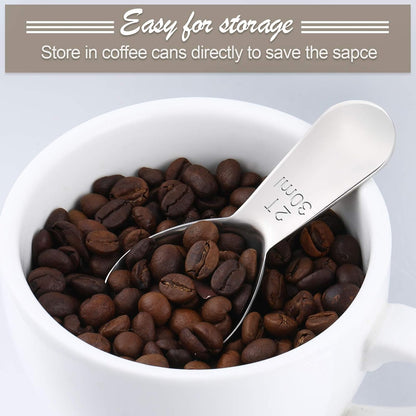 Patelai 3 Pieces Coffee Scoop Tablespoon Measuring Spoons Stainless Steel Coffee Scoops Short Handle Tablespoon for Tea Sugar Kitchen Gifts(15 ml,Silver)