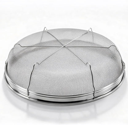 Fine Mesh Strainer for Kitchen, Stainless Steel Colander Bowl for Pasta, Rice, Fruit, Metal Net Baskets with Resting Base - Strain, Drain, Rinse (Diameter 9.84 inch)