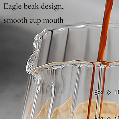 Wooden Handle Coffee Cup with Scale, Espresso Accessories Double Scale Glass Measuring Cup Milk Frother Glass Cup V-Shaped Espresso Cup