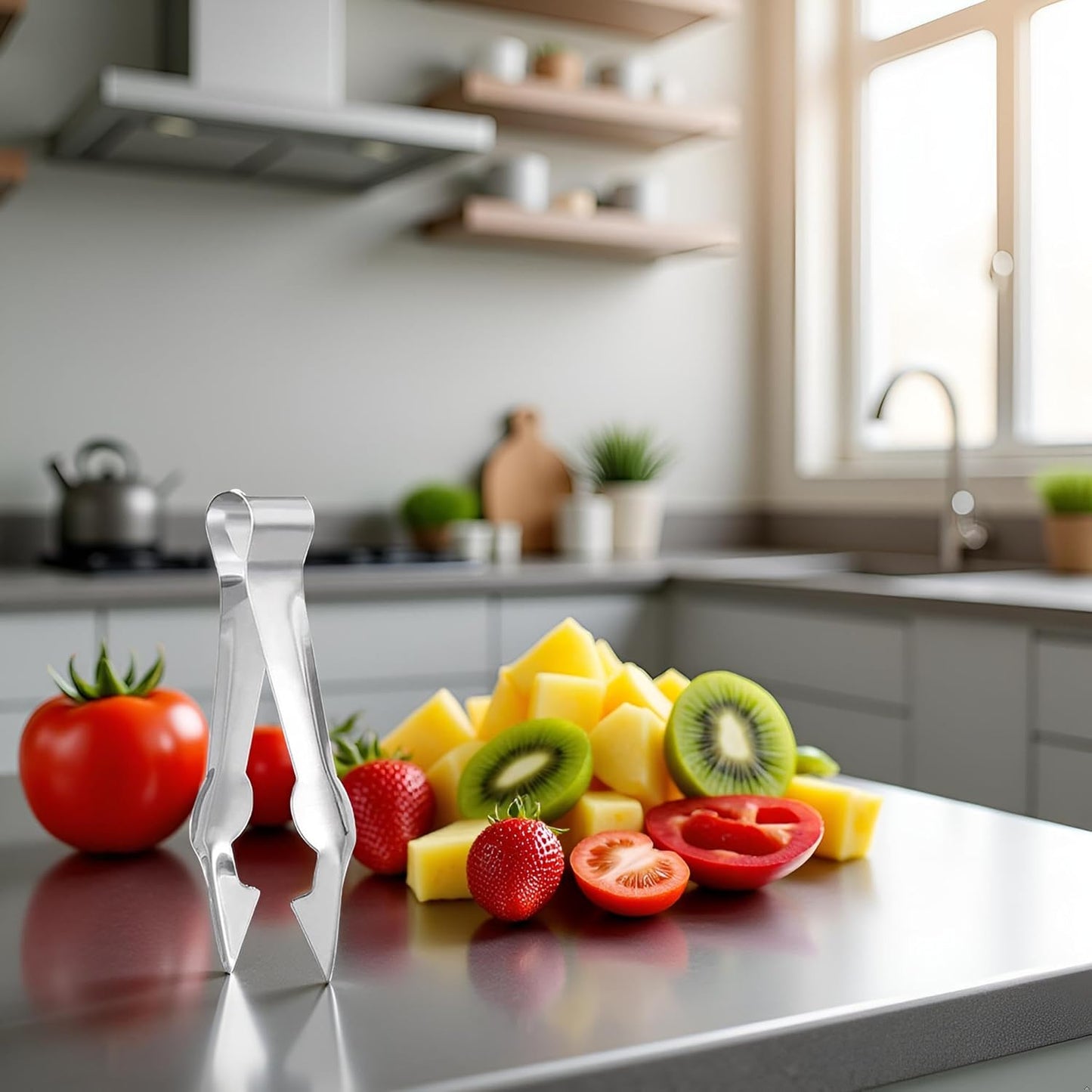 Stainless Steel Multi-Functional Fruit and Vegetable Stem Remover Clip, 2024 New Metal Pineapple Seed Remover Clip Huller Stem Remover,Strawberry HullerFruit and Vegetable Tools,Kitchen Utensils