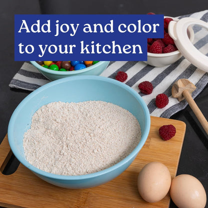 WHYSKO Mixing Bowl Set, 12 Piece Colorful Plastic Mixing Bowls with Lids Set for Food Prep Storage and Serving, Microwave and Dishwasher Safe for Kitchen Baking Cooking