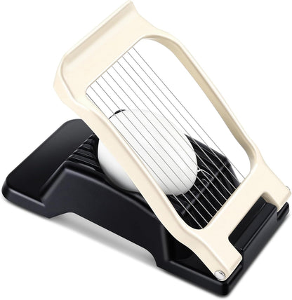 Egg Slicer for Hard Boiled Eggs, Stainless Steel Wire, Multipurpose Heavy Duty Aluminium Egg Cutter for Egg, Salads, Sandwiches, Strawberries, Mushrooms, Soft Cheese, Red