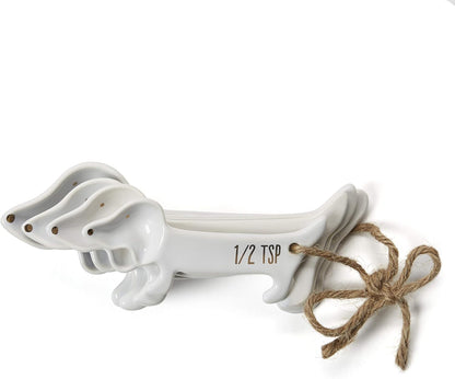 White Cat Measuring Cups & Spoons Gift Set – Ceramic Kitchen Tools for Cat Lovers & Bakers – 4 Measuring Cups and 4 Measuring Spoons – Unique Gift for Kitchen, Baking, and Cat Lovers