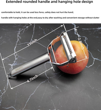 Vegetable Peeler, Julienne Peeler, Double-Sided Blade Fruit Peeler, Vegetable and Fruit Slicer, Potato Peelers, Y-Shaped Stainless Steel Peeler