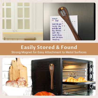 NiHome Bread Lame with Extractable Blade and Magnetic Back, Push-Pull Design for Secure Blade Locking, Easy-to-Use Walnut Wood Handle, Perfect for Dough Scoring, Bread, Pastries, and Food Cutting