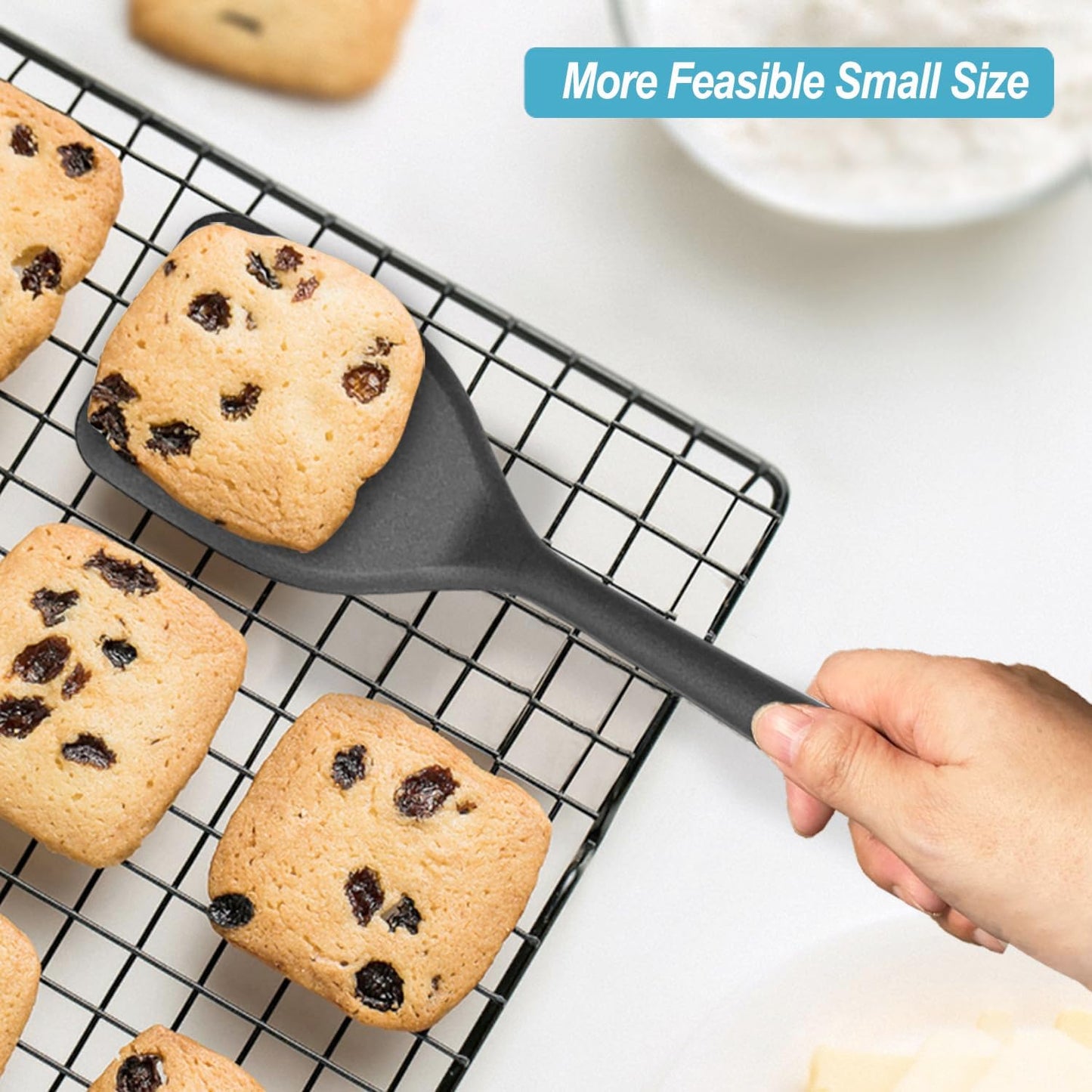 Silicone Spatula Turner Set, High Heat Resistant Spatulas with Seamless One Piece Design, Nonstick Rubber Flippers Utensils for Baking & Cooking,BPA-Free, Starry Blue,11IN