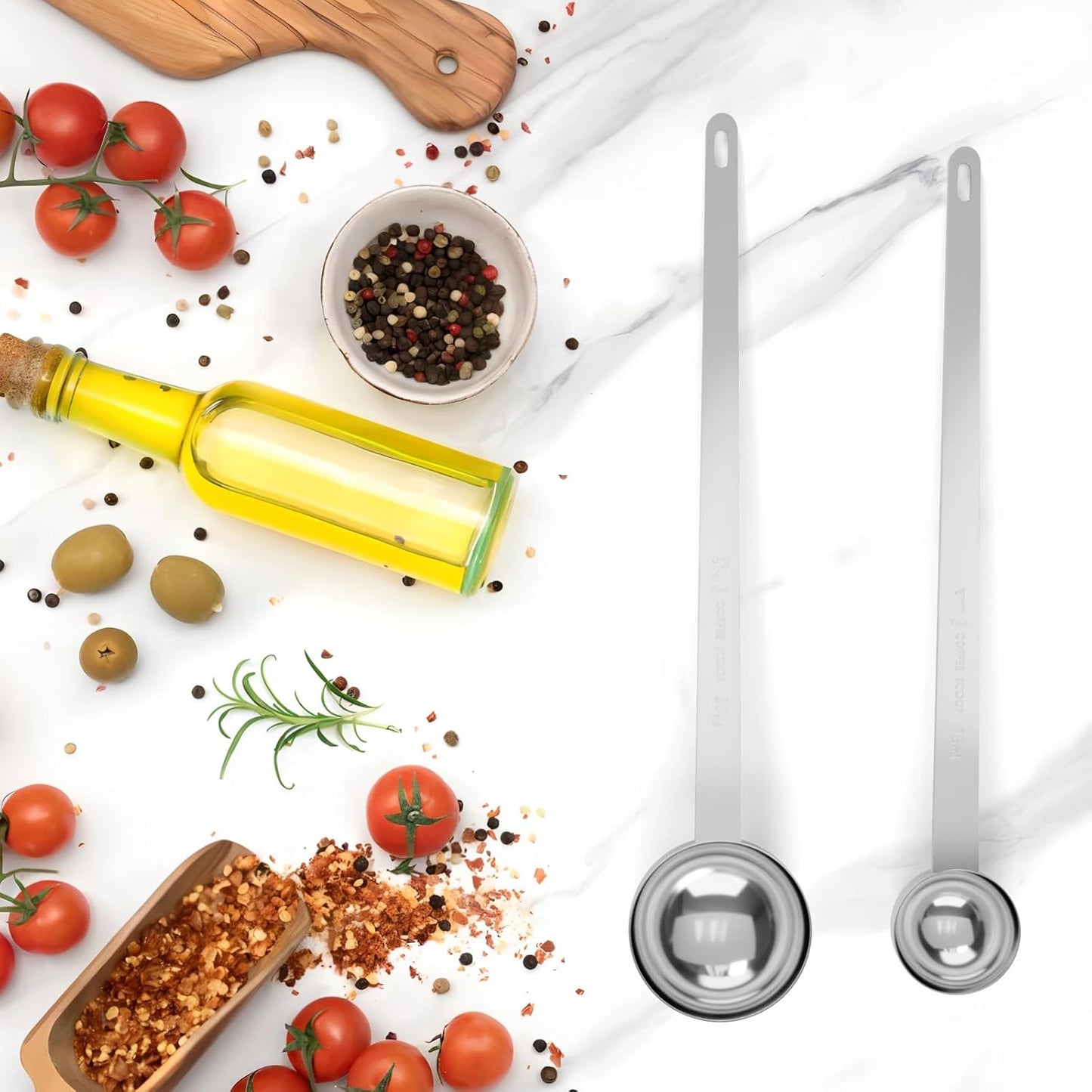 LEIFENY 1PCS 1 Teaspoon Coffee Scoop, 9" Long Handle Measuring Spoon, 1tsp (5 ml) Stainless Steel Scooper