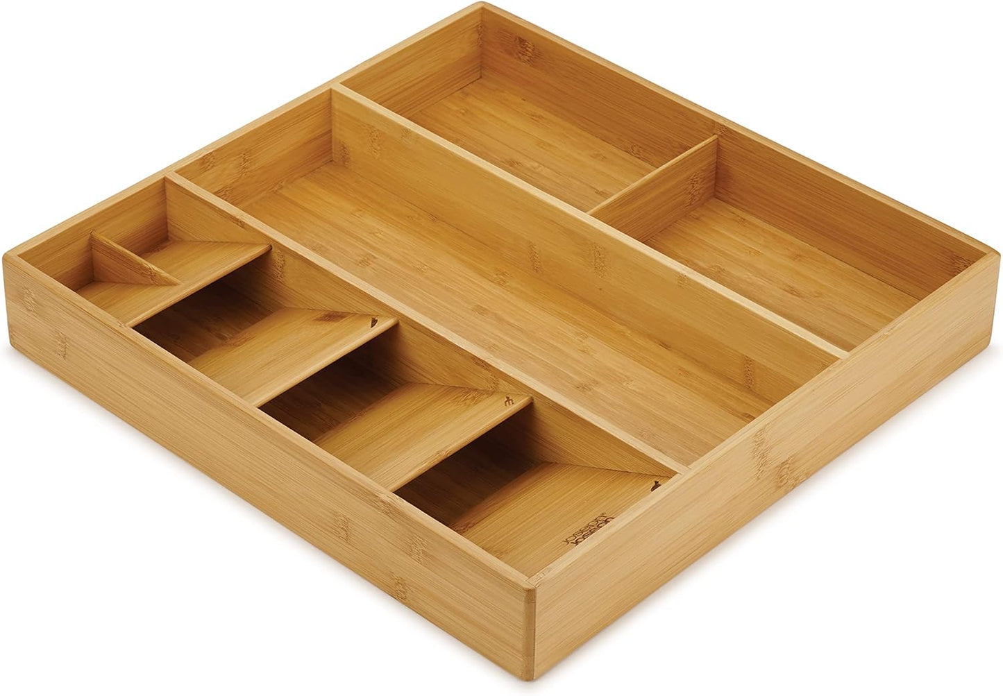 Joseph Joseph DrawerStore Compact Utensil Organizer For Kitchen Drawer Silverware, Flatware Tray, Small, Bamboo
