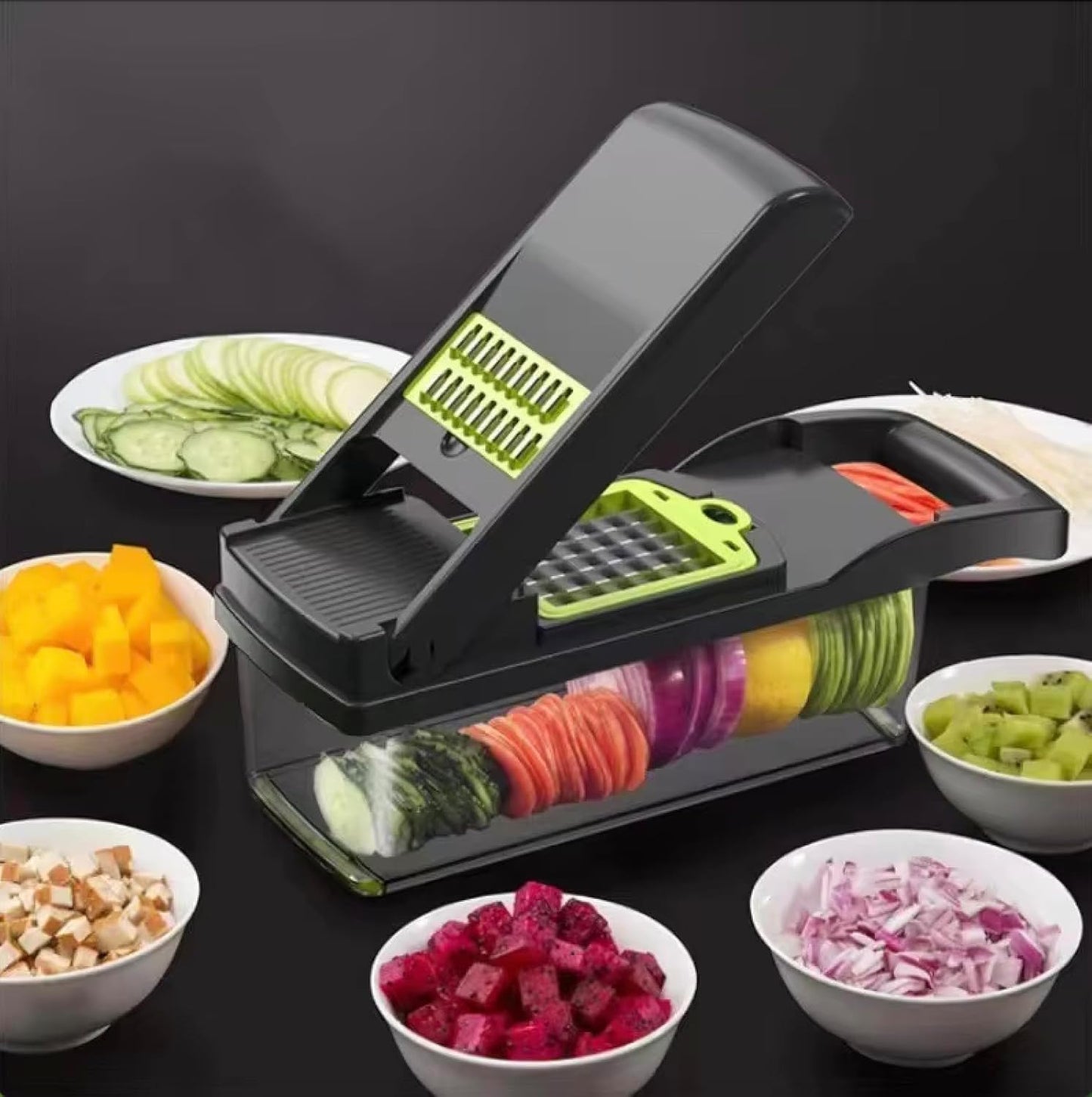 16-in-1 Vegetable Chopper & Slicer – Professional Food Chopper with Container, Multifunctional Onion, Garlic & Carrot Dicer, Heavy-Duty Veggie Cutter for Easy Meal Prep