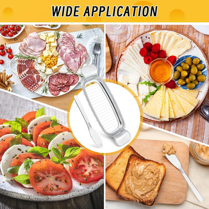 Stainless Steel Cheese Slicer, 16 Sharp Wires, Multipurpose Food Cutter, Butter Slicer, Cutter, Cheese, with 1pc Butter Cutter Fork