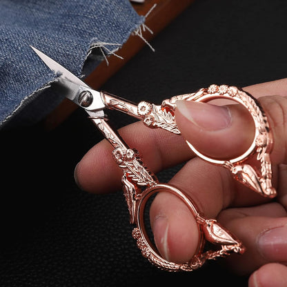 YOUGUOM Sewing Embroidery Scissors, Small Thread Scissor for Craft Artwork Needlework Yarn Knitting Detail Snips, Black Cute Bird Shears