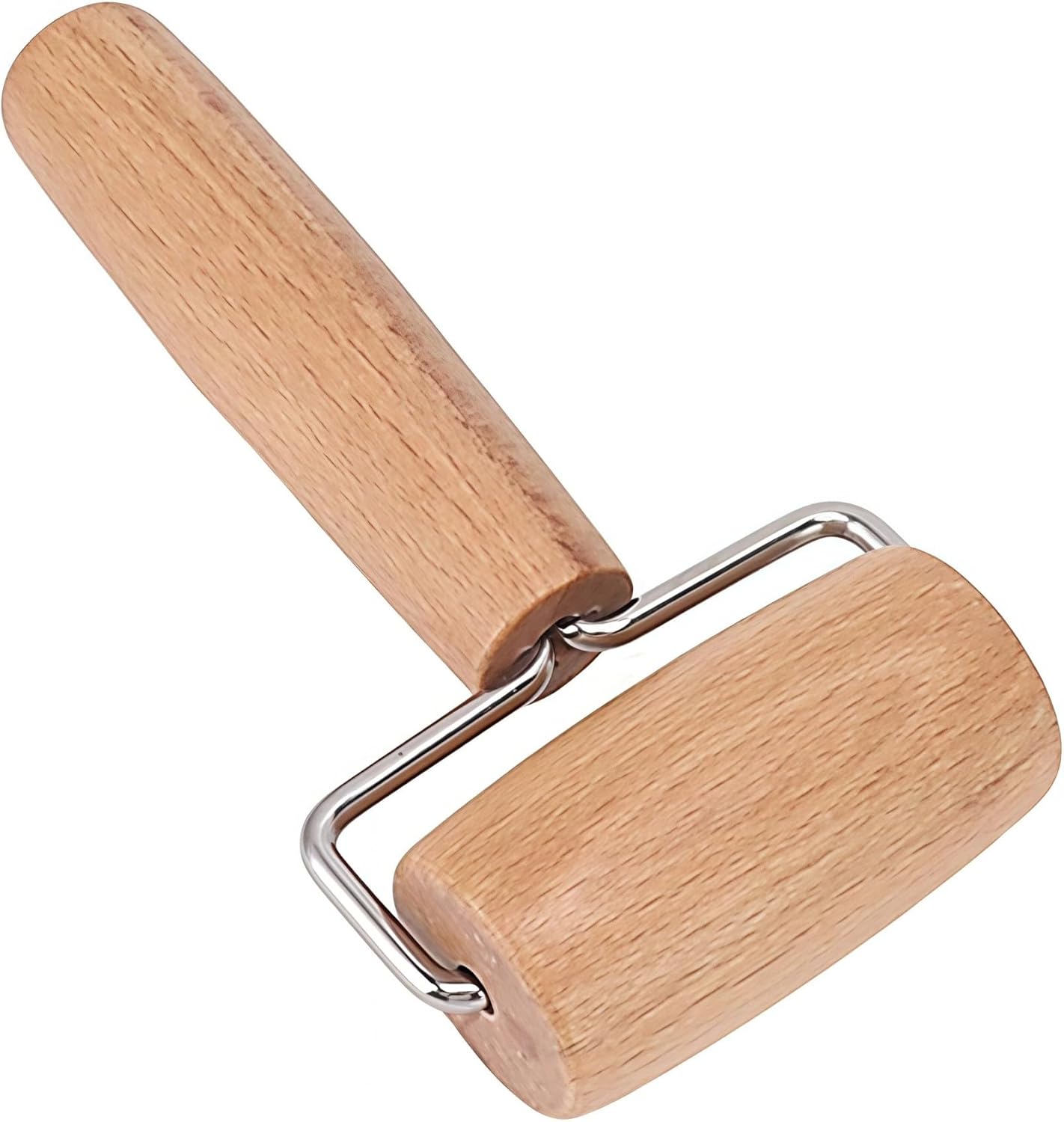 Small Rolling Pin, Wooden Dough Roller, Non-Stick Pizza Roller, T Type Rolling Pins for Kitchen Baking, Pizza Dough Press (3.8 * 7.5 inch)
