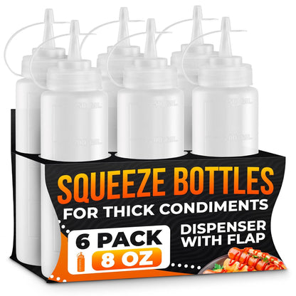 Set of 3 Inverted Condiment Squeeze Bottles 16 oz – Upgraded Design with Added Sealing Gaskets, Self-Closing Valve, Easy-to-Fill Clear Bottles for Sauces, Dressings, Ketchup, Mustard for Everyday Use