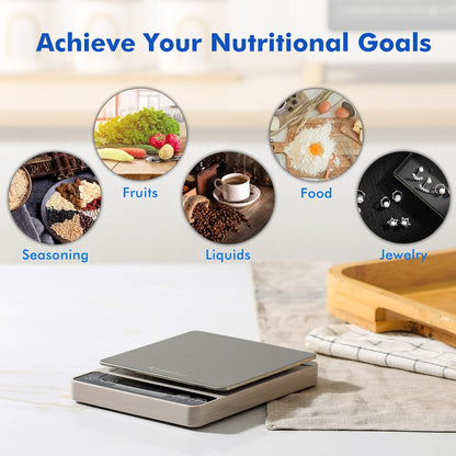 KitchenTour Digital Kitchen Gram Scale - 500g/0.01g - High Accuracy Precision Food Scale - Meat Scale with Back-Lit LCD Display(Batteries Included)-Black