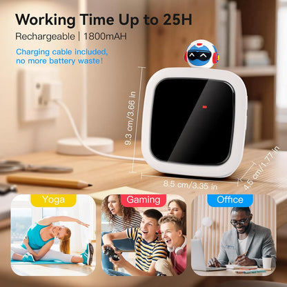 Yunbaoit Digital Visual Timer for Kids, Rechargeable 99-Minute Silent Countdown Timer with 19 Ringtones, 9 Optional DIY Color Star Display, Time Management Tool with Pause Function (Rainbow)