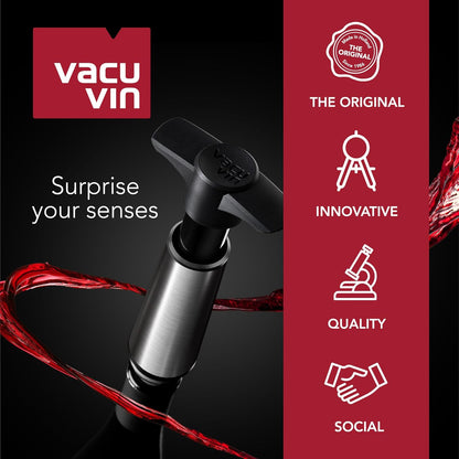 Vacu Vin Winged Corkscrew – Classic Two-Arm Wine Opener with Built-In Bottle Opener – Easy Cork Removal – Durable, Ergonomic Wine Bottle Opener – Ideal for Home, Kitchen & Bar Use