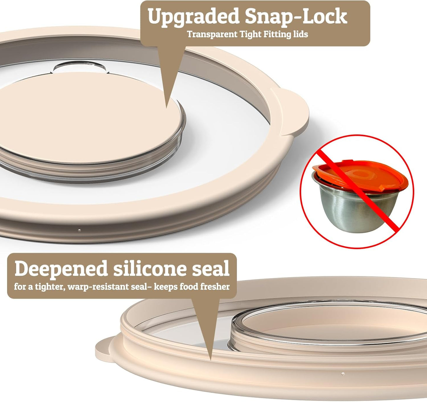 Mixing Bowls with Lids Set - Non-Slip, Airtight Warp-Proof TPR-AS Lids, Thicker Stainless Steel Bowls, Measurement Lines & 3 Graters, Prep Meal Bowl, Black Nesting Bowl for Kitchen, 5/3/2/1.5/0.63QT