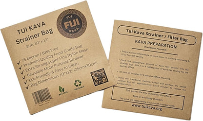 Traditional Kava Strainer Filter | 75 Micron Nylon Commercial Food Grade Quality | BPA-Free | Nut Milks | 10 x 12 inch | Draw string | Durable | Reusable | Environment friendly packaging