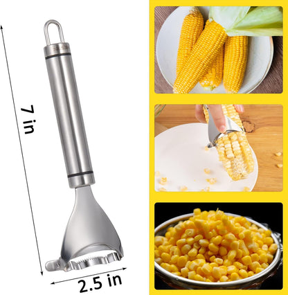 Corn Peeler, Corn stripper for corn on the cob remover tool,Stainless steel multifunctional Kitchen Grips Corn planer Cob Cutter kernels, with Hand Protect