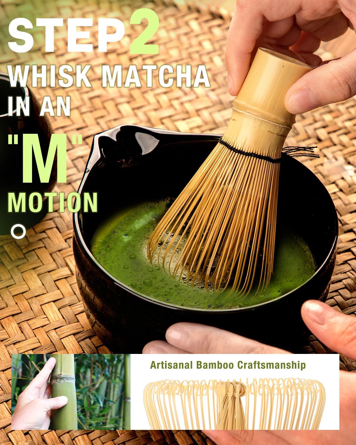 Matcha Whisk Set - 5PCS Matcha Set Includes 17OZ Chawan with Spout, Bamboo Chasen Whisk with Ceramic Holder, Matcha Scoop and Stainless Sifter, Matcha Kit for Ceremony, Gift for Matcha Lovers