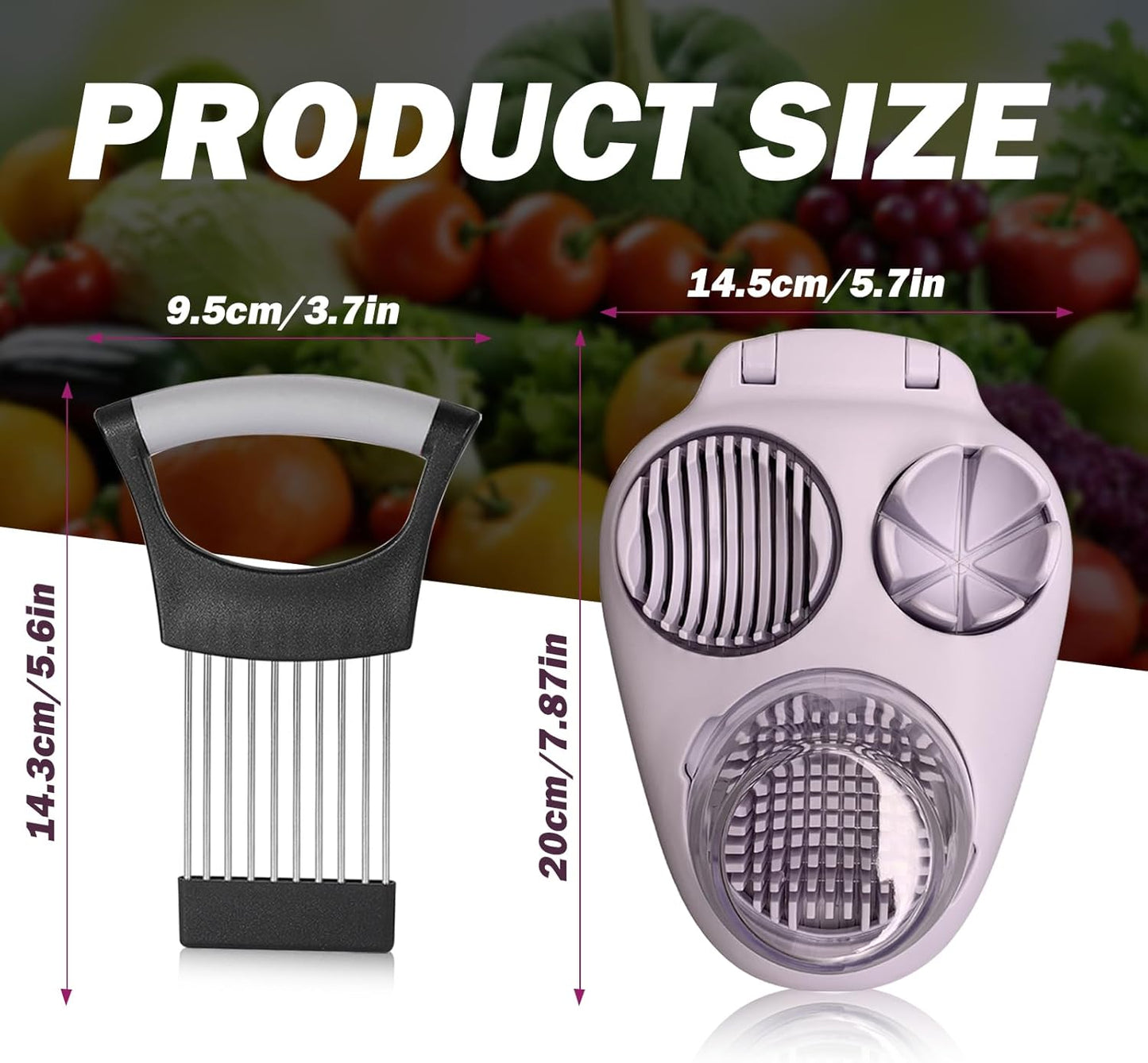 1 Pcs Heavy Duty Egg Slicer with 3 Cutting Modes, Stainless Steel Egg Cutter for Hard Boiled Eggs, Strawberry, Grape, Mushroom, Kitchen Dicer Tool, Send Goods From Local Warehouse