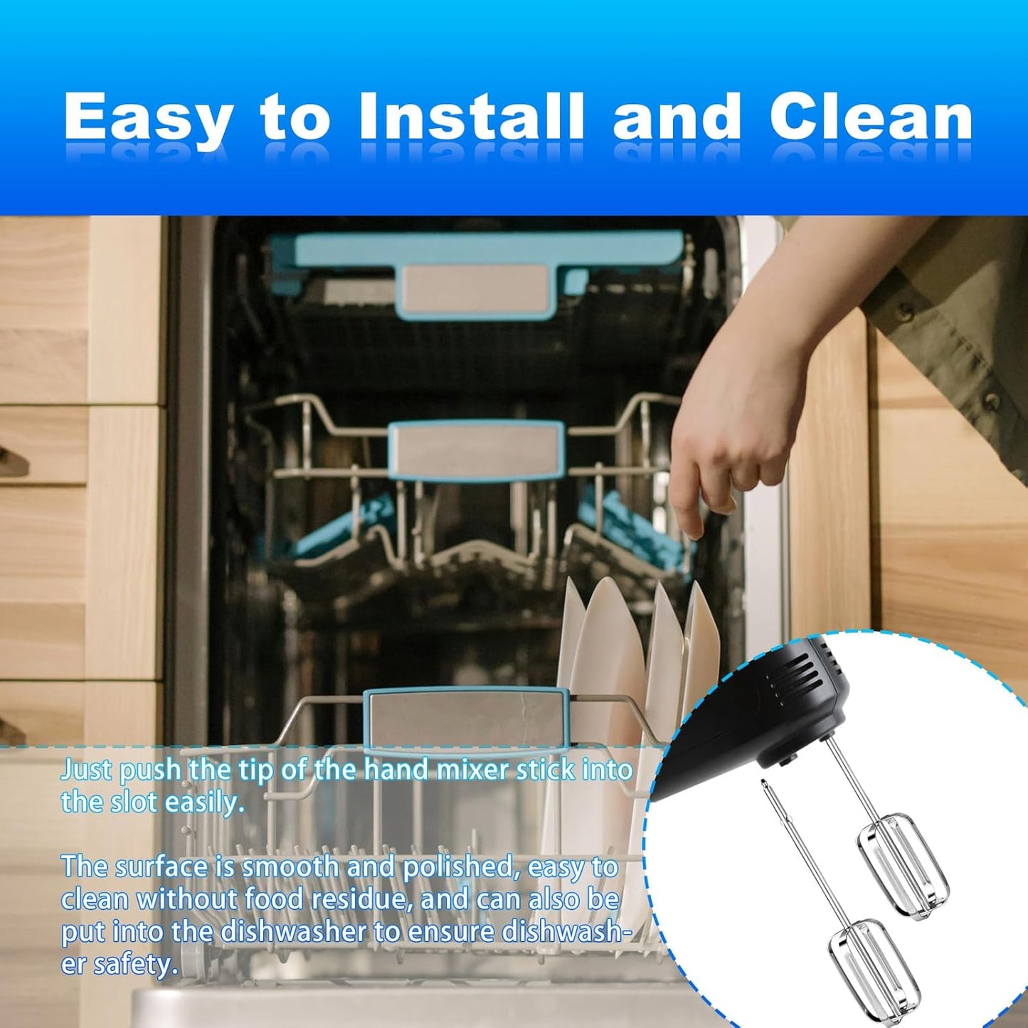 2pcs Hand Mixer Beaters Attachments Compatible with BLACK & DECKER, Universal Stainless Steel Electric Hand Mixer Whisk Replacement for Cooking and Baking