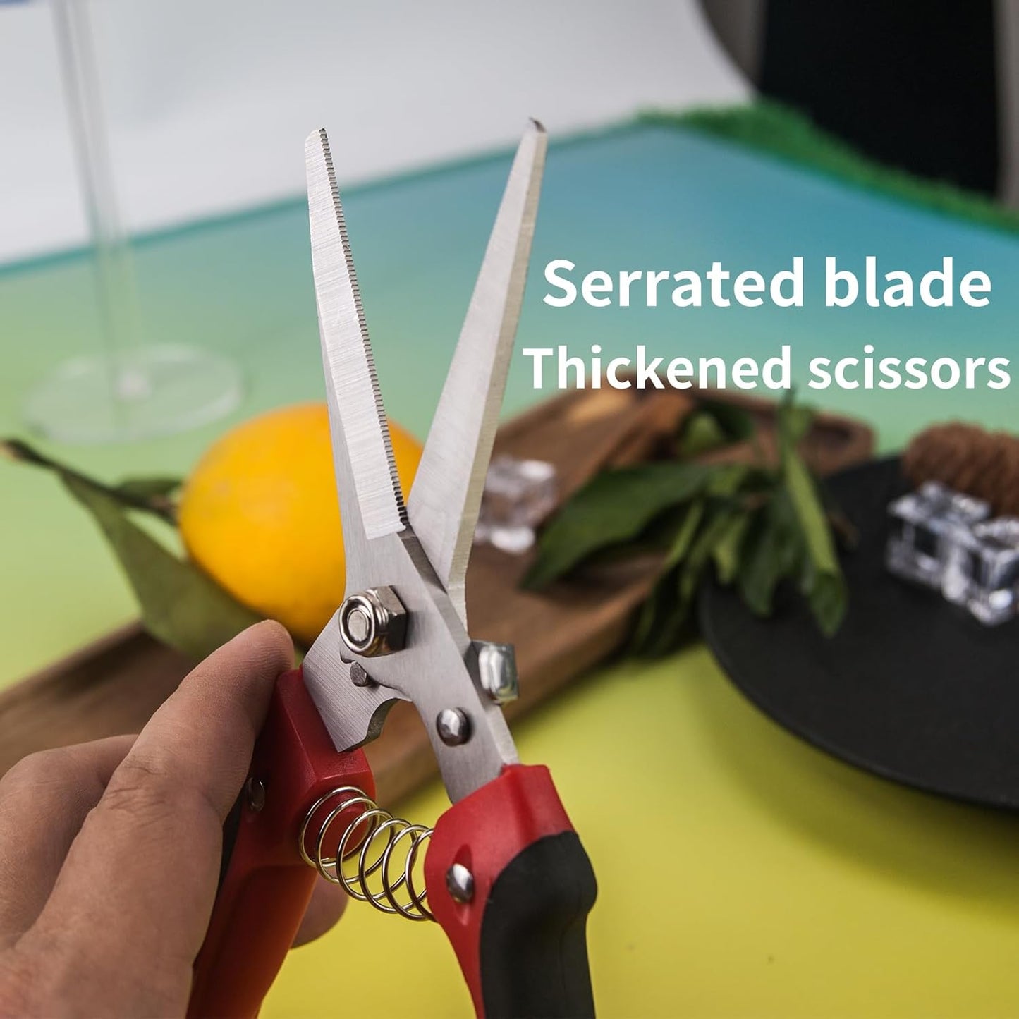 Multifunctional Stainless Steel Floral Pruning Shears Rose Thorns Clipping Tool Garden Snips Herb Scissors for Cutting Fresh Flowers Orchard Shears with Safety Lock Long Lasting Durability