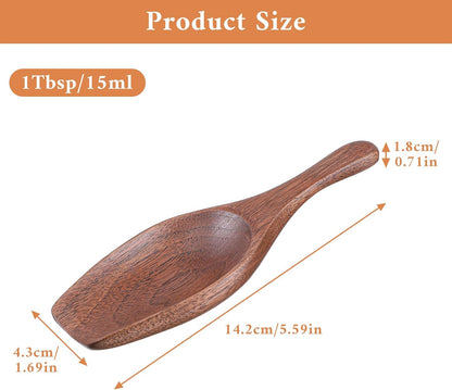 1 Tbsp Wooden Coffee Scoop – Black Walnut Solid Wood Measuring Spoon for Coffee, Tea, Baking & Bath Salts, Hand-Finished Rustic Kitchen Gadget for Canisters & Jars