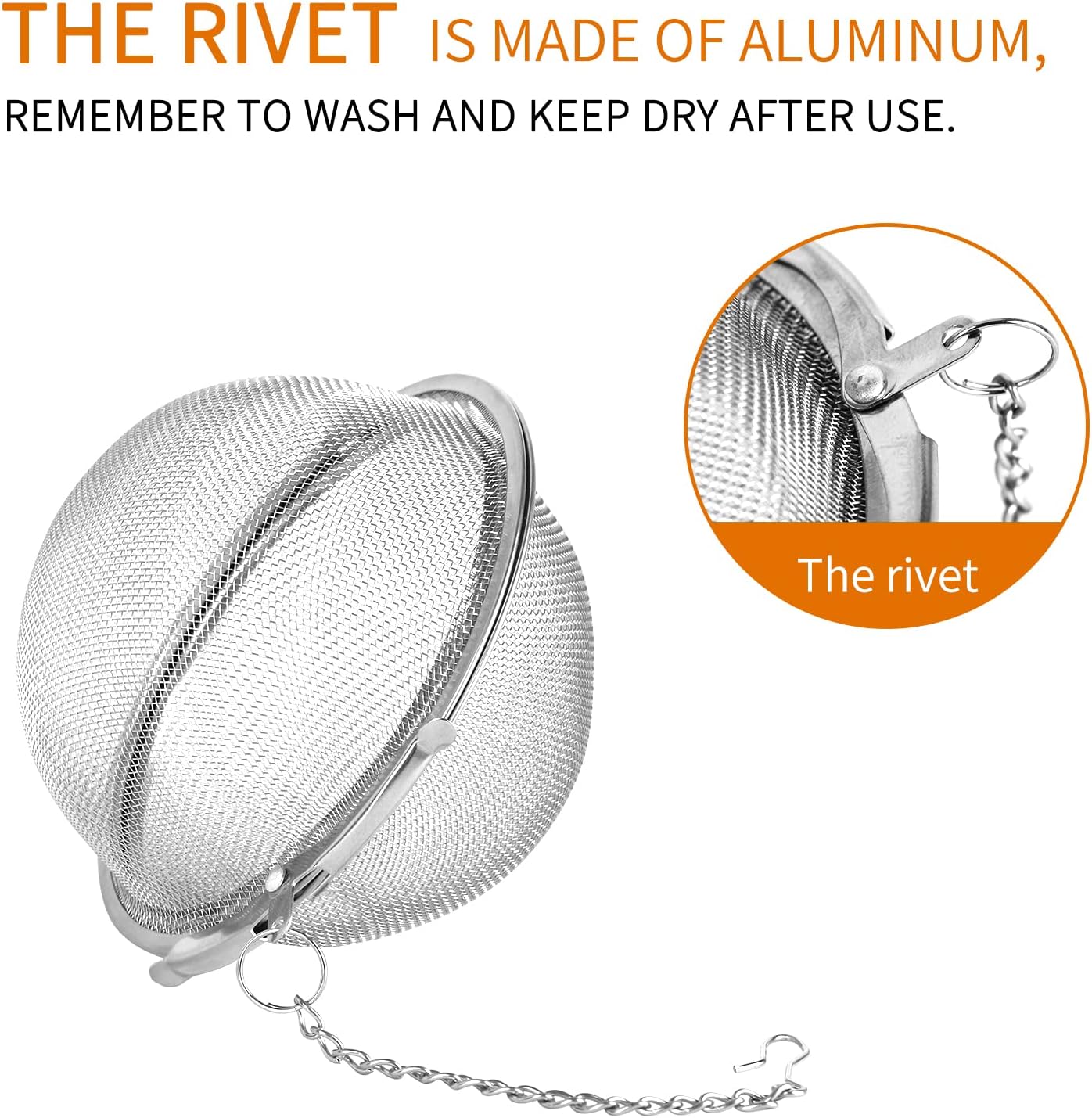 Fu Store 2pcs Stainless Steel Mesh Tea Ball 2.1 Inch Tea Strainers Teas Infuser Strainer Filters for Teas