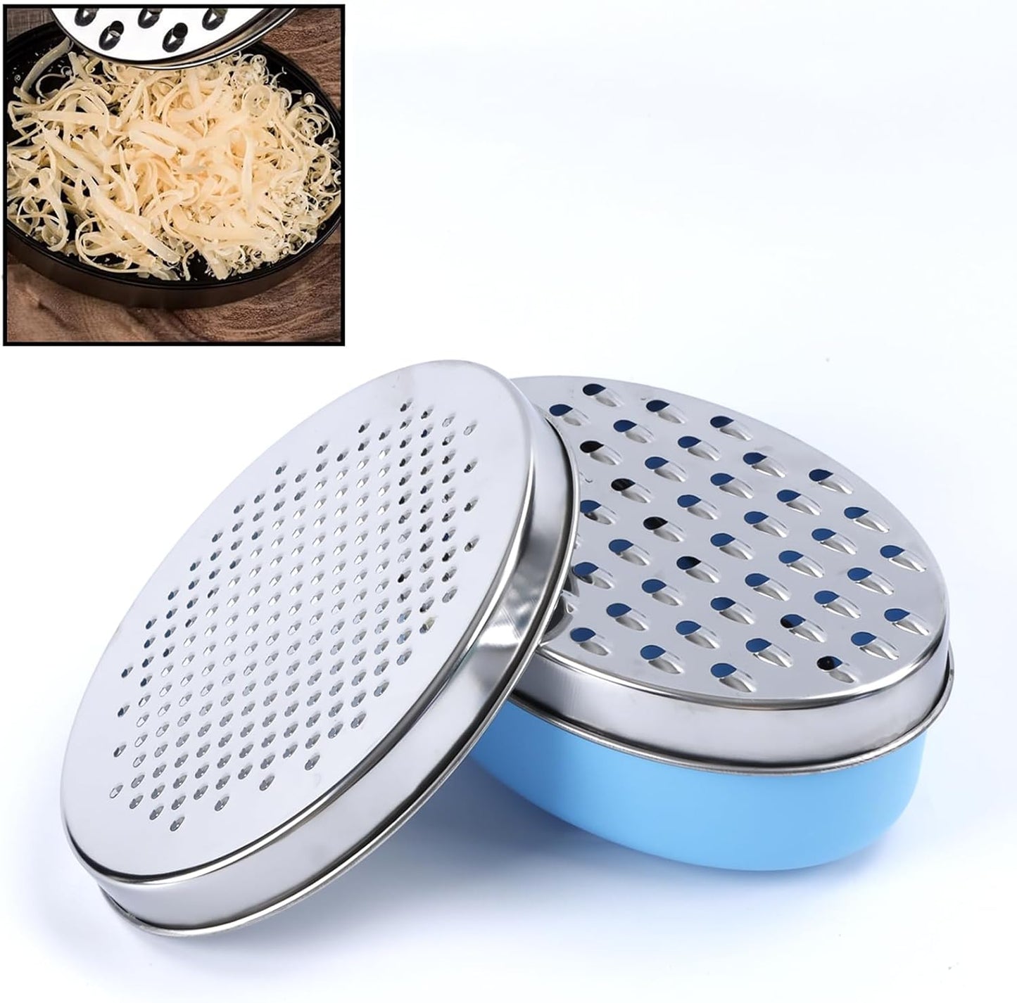 Cheese Grater Citrus Lemon Zester with Food Storage Container & Lid - Perfect For Hard Parmesan Or Soft Cheddar Cheeses, Ginger, Vegetables, Butter, Chocolate & Nutmeg (Green)