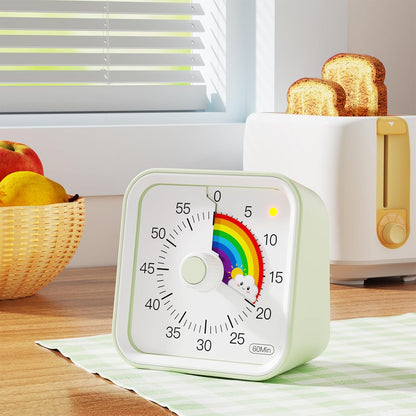 Visual Timer for Kids with Pause Function, 60 Minute Countdown Timer for Kids Desk Study, Teaching, Kitchen Cooking, Office Meetings, Time Management for ADHD (White)