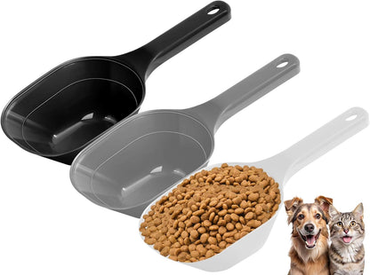 3PACK Dog-Cat Food-Scoop Measuring-Cup,1 Cup Capacity Versatile Plastic Pet Food Scoop with Measuring Lines 1 Cup and 1/2 Cup for Precise Portion Control (Black, Grey and Green)