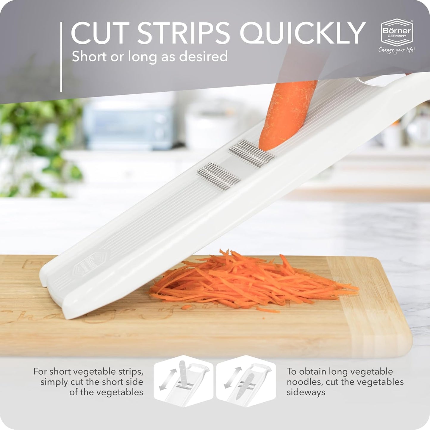 BORNER Roko PowerLine | Vegetable Grater Börner - Quality Made in Germany, Color:Orange