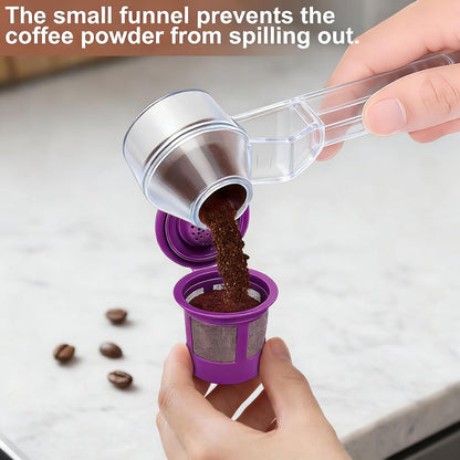 Palksky Coffee Scoop & Funnel for Reusable K Cup Refillable Coffee Pods, 2 Tablespoon Slide Coffee Measuring Funnel Scooper,1PCS