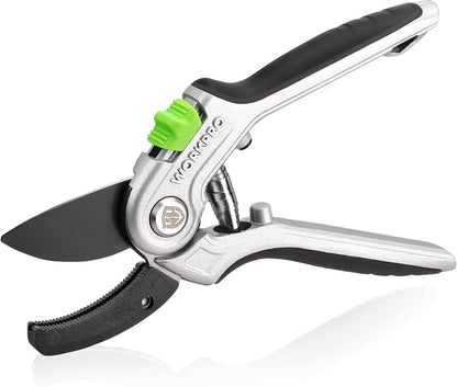 WORKPRO Garden Pruning Shears 2 Pack, 8" Bypass Pruning Shears and 6.25" Straight Garden Scissors, Premium Plant Shears, Garden Clippers Hand Tools for Cutting Flowers, Trimming Plants, Picking Fruits