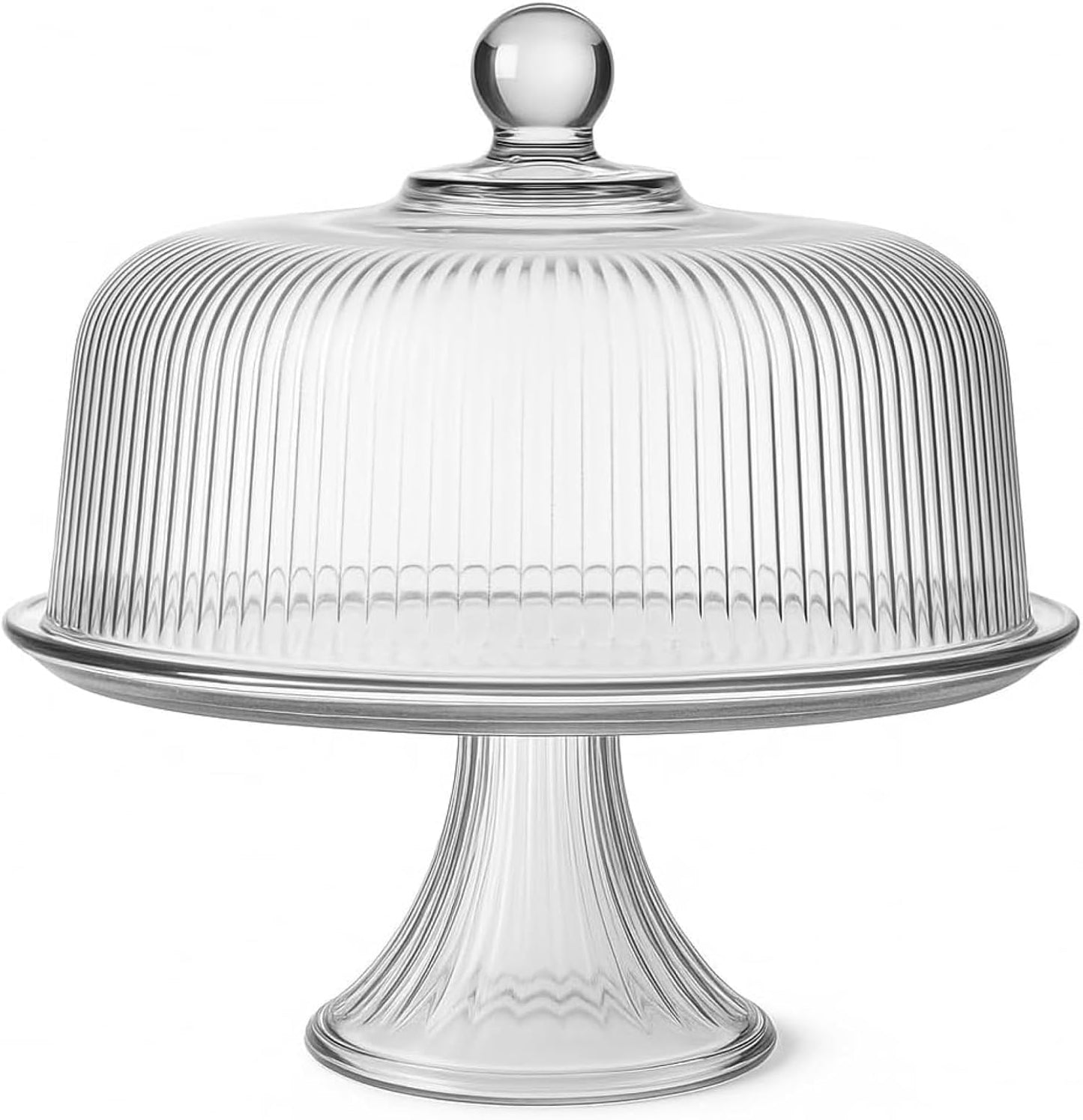Anchor Hocking Glass Trifle Bowl with Lid, 104 oz Glass Salad Bowl with Acacia Wood Lid