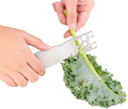 Kale Stripper Tool – Stainless Steel Herb Stripper Tool with Handle for Stem & Leaf Removal