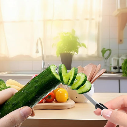 Stainless Steel Flower Curler, Piranha Spiral Cutter Tools, Stainless Steel Kitchen Tools, Easy to Clean Suitable for Cutting Zucchini Potatoes Cucumbers Carrots